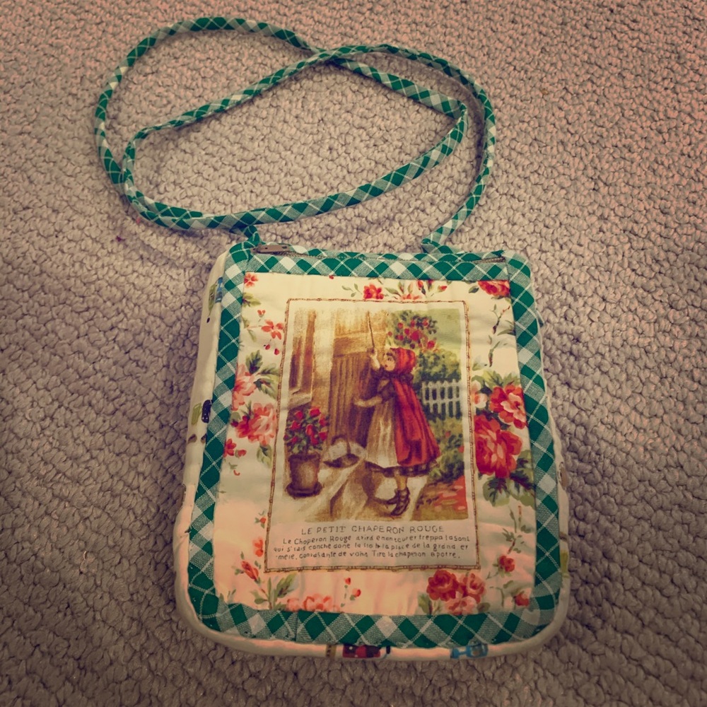 Handmade French inspire little red riding hood bag